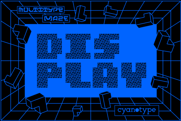 MultiType Maze Display: A Bold Pixel Typeface for Marketers