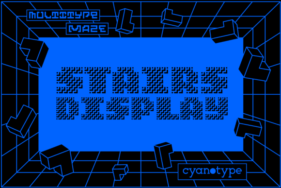 MultiType Maze Stairs Display: A Unique Font for Brands